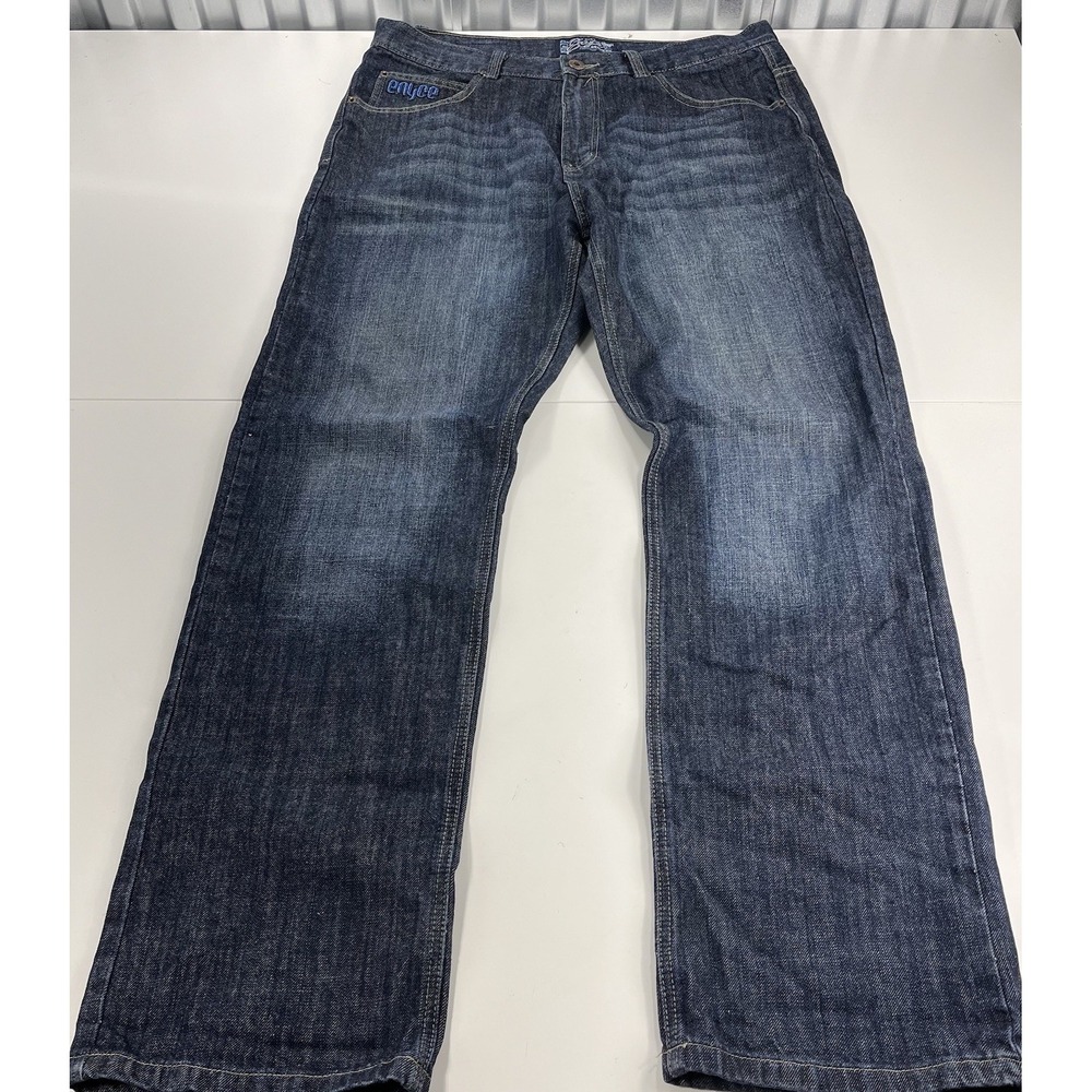 Y2K Enyce Embroidered Baggy Blue Denim Brand Of Destruction Jeans